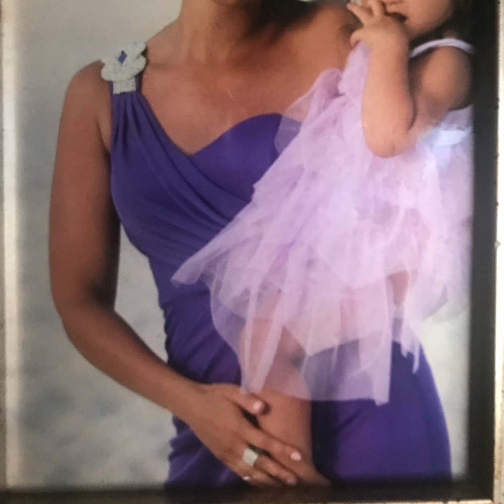 PROM One shoulder purple formal dress